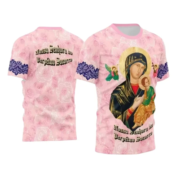 Arte Estampa Camiseta - Religião - Festejo - Devoção - Nossa Senhora do Pérpetuo Socorro - 2024 - 2025