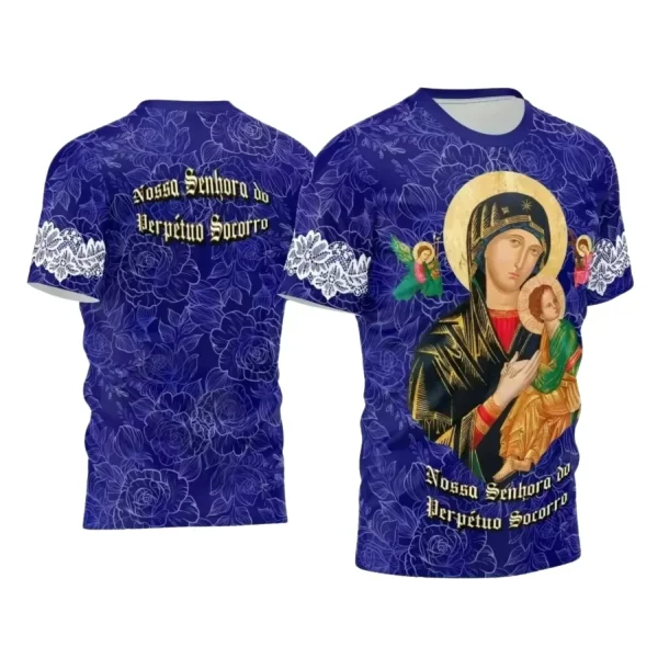 Arte Estampa Camiseta - Religião - Festejo - Devoção - Nossa Senhora do Pérpetuo Socorro - 2024 - 2025