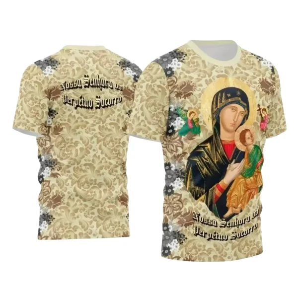 Arte Estampa Camiseta - Religião - Festejo - Devoção - Nossa Senhora do Pérpetuo Socorro - 2024 - 2025