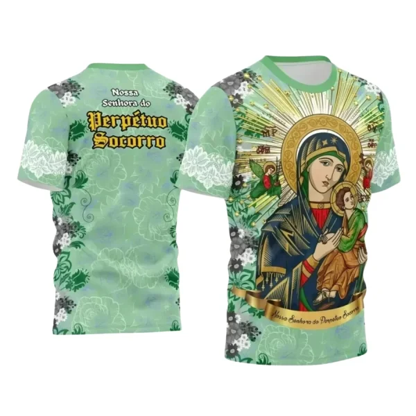Arte Estampa Camiseta - Religião - Festejo - Devoção - Nossa Senhora do Pérpetuo Socorro - 2024 - 2025