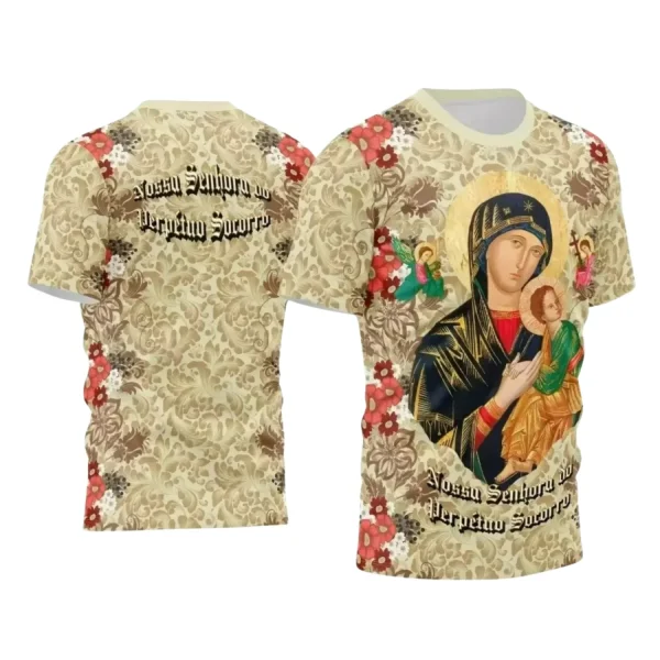 Arte Estampa Camiseta - Religião - Festejo - Devoção - Nossa Senhora do Pérpetuo Socorro - 2024 - 2025