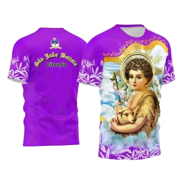 Arte Estampa Camiseta Religiosa - São João Batista - Religião - 2025 - Festejo e Devoção - 2025