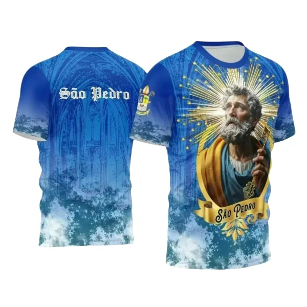 Arte Estampa Camiseta Religiosa - São Pedro - Religião - 2025 - Festejo e Devoção - 2025