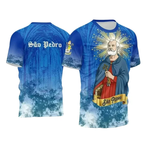 Arte Estampa Camiseta Religiosa - São Pedro - Religião - 2025 - Festejo e Devoção - 2025