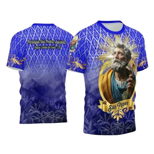 Arte Estampa Camiseta Religiosa - São Pedro - Religião - 2025 - Festejo e Devoção - 2025