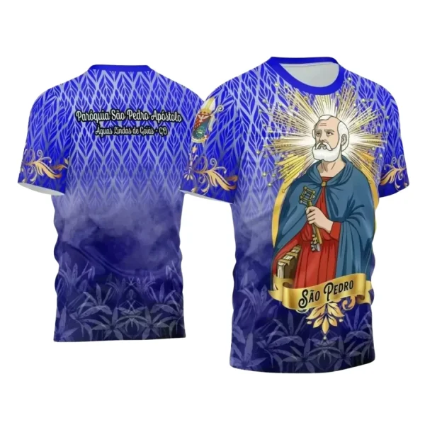 Arte Estampa Camiseta Religiosa - São Pedro - Religião - 2025 - Festejo e Devoção - 2025