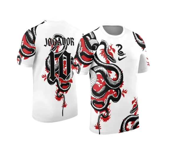 Arte Vetor Camisa Branca e Vermela Interclasse 2024- Jogos Internos - 2024 - Serpente