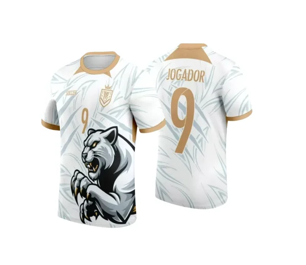 Arte Vetor Camisa InterClasse 2024 Pantera Branca com Dourado