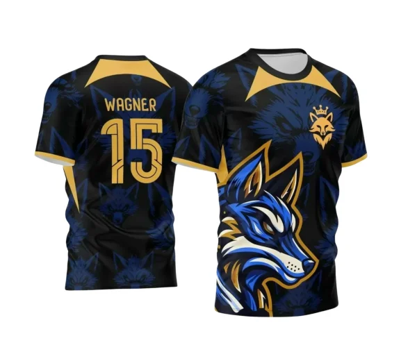 Arte Vetor Camisa Interclasse 2024  Fox  Azul e Dourada