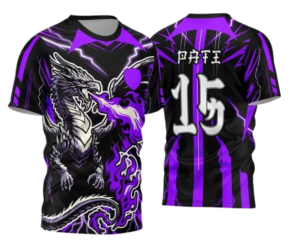 Camisa Interclasse Escolar Tema Dragão Negro | Doces Desenhos