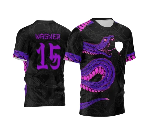 Arte Vetor Camisa Preta Interclasse 2024 - Cobra Roxa