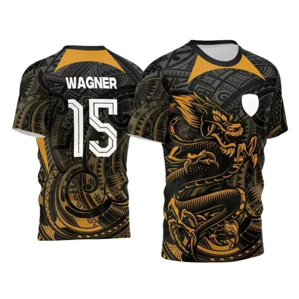 Arte Vetor Camisa Preta Interclasse 2024 - Dragão Dourado Furioso