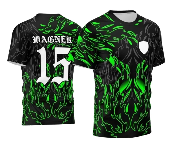 Camiseta Futebol Time Amador Tema Chamas