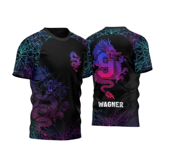 Arte Vetor Camisa Preta - Nono Ano 2024 - Interclasse 2024 - Formandos 2024 - Dragão