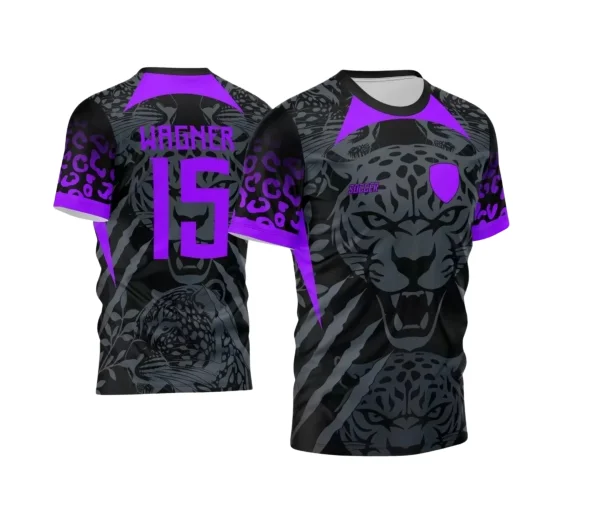 Arte Vetor Camisa Preta de Interclasse - Onça 2024 - 2025