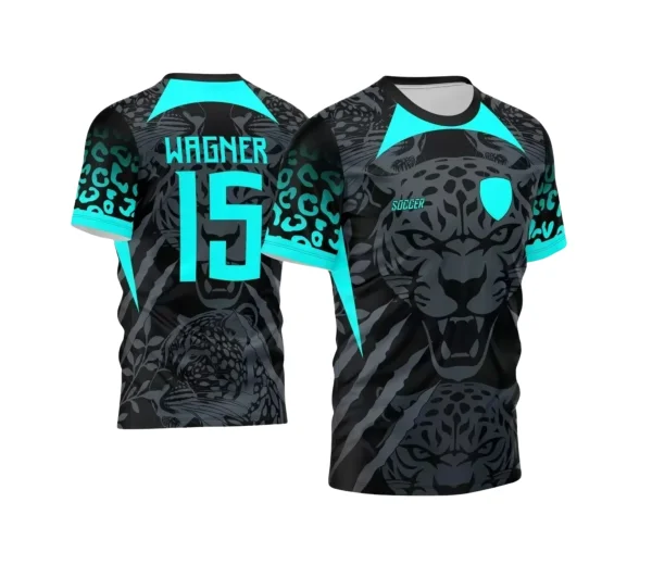 Arte Vetor Camisa Preta de Interclasse - Onça 2024 - 2025