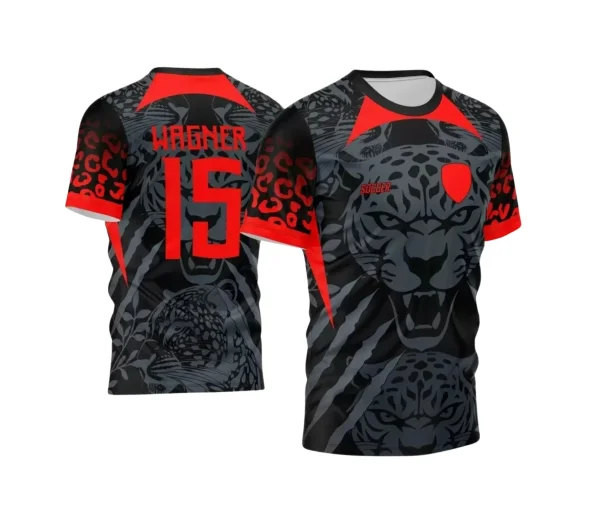 Arte Vetor Camisa Preta de Interclasse - Onça 2024 - 2025