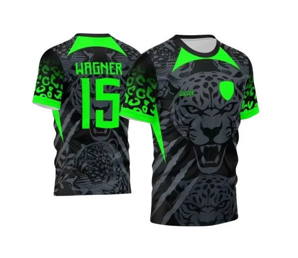 Arte Vetor Camisa Preta de Interclasse - Onça 2024 - 2025