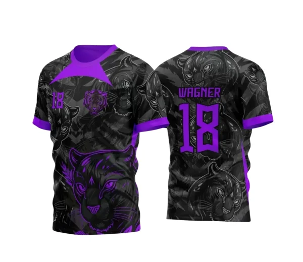 Arte Vetor -  Camisa Preta de Interclasse - Pantera Negra - 2024 - 2025