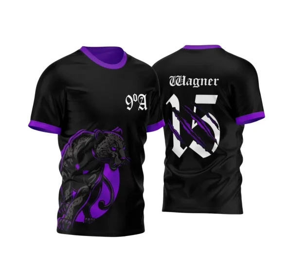 Arte Vetor -  Camisa Preta de Interclasse - Pantera Negra - 2024 - 2025