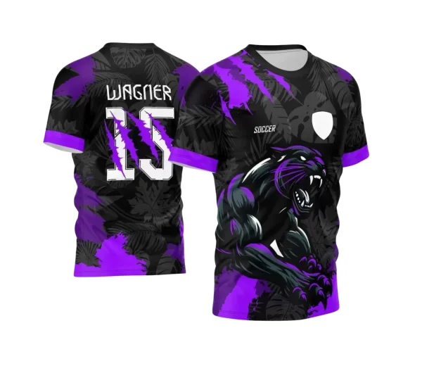 Arte Vetor -  Camisa Preta de Interclasse - Pantera Negra - 2024 - 2025