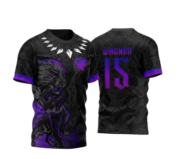 Arte Vetor -  Camisa Preta de Interclasse - Pantera Negra - 2024 - 2025