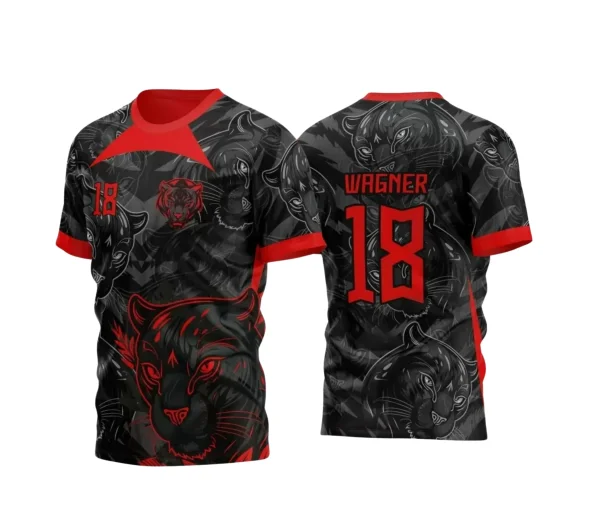 Arte Vetor -  Camisa Preta de Interclasse - Pantera Negra - 2024 - 2025