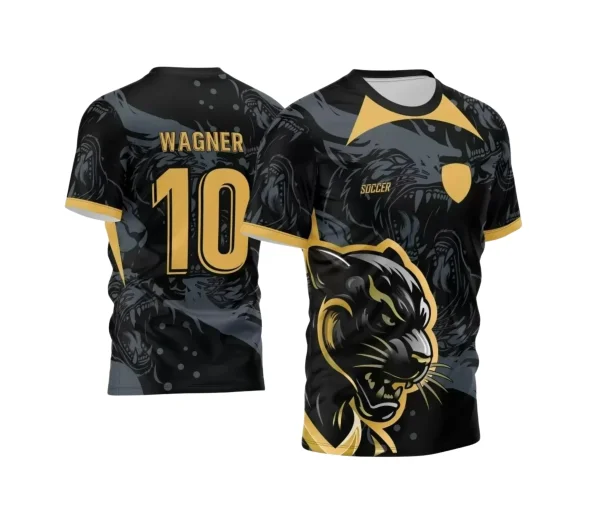 Arte Vetor -  Camisa Preta de Interclasse - Pantera Negra - 2024 - 2025