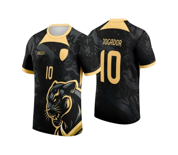 Arte Vetor -  Camisa Preta de Interclasse - Pantera Negra - 2024 - 2025