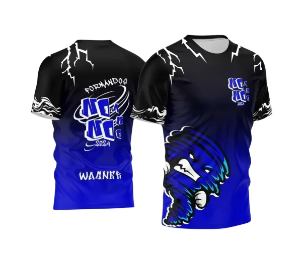 Arte Vetor Camisa Preta e Azul - Nono Ano 2024 - Interclasse 2024 - Formandos - Furacão