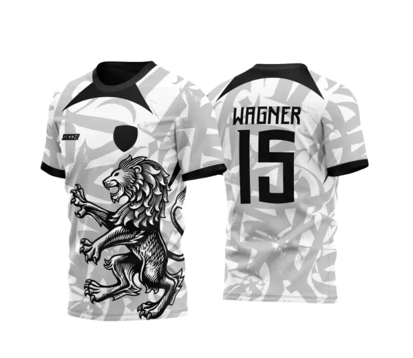 Arte Vetor Camisa Preta e Branca - Interclasse 2024 - Jogos Internos 2024 - Leão