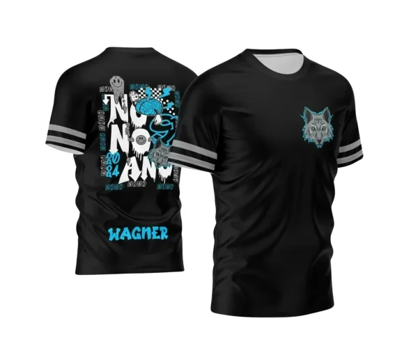 Arte Vetor Camisa Preta e Cinza - Nono Ano 2024 - Interclasse 2024 - Formandos 2024 - Lobo