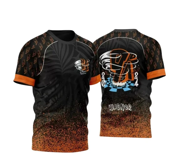 Arte Vetor Camisa Preta e Laranja - Nono Ano 2024 - Interclasse 2024 - Formandos 2024 - Furacão