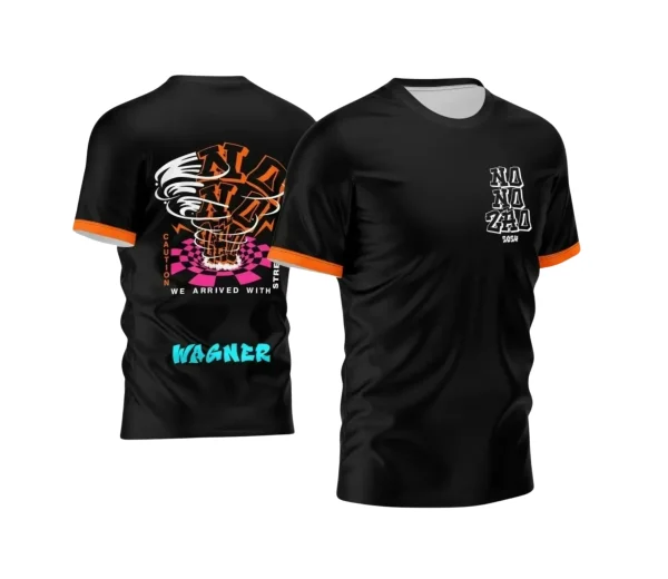 Arte Vetor Camisa Preta e Laranja - Nono Ano 2024 - Interclasse 2024 - Formandos - Furacão