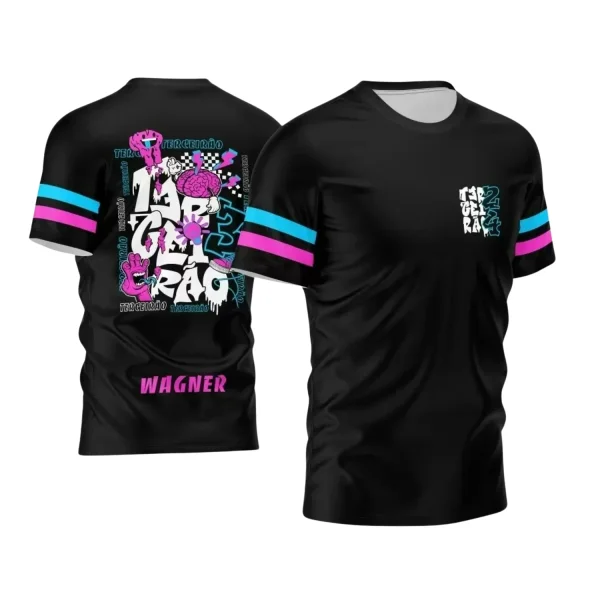 Arte Vetor Camisa Preta e Rosa - Interclasse 2024 - Jogos Internos 2024 - Terceirão 2024 - Cérebro 