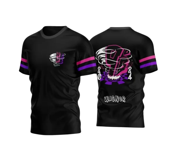 Arte Vetor Camisa Preta e Rosa - Nono Ano 2024 - Interclasse 2024 - Formandos 2024 - Furacão