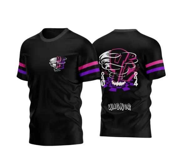 Arte Vetor Camisa Preta e Rosa - Nono Ano 2024 - Interclasse 2024 - Formandos 2024 - Furacão