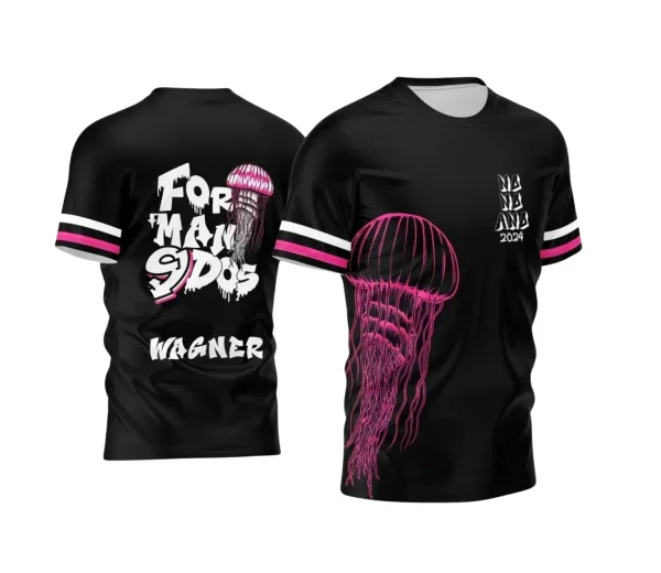 Arte Vetor Camisa Preta e Rosa - Nono Ano 2024 - Interclasse 2024 - Formandos - Água-Viva