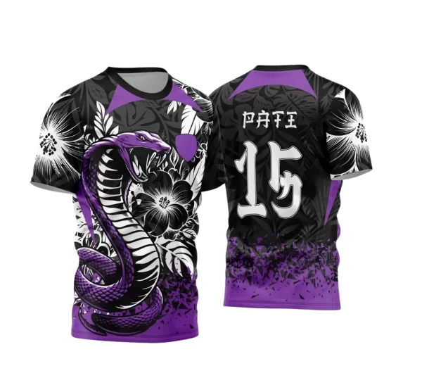 Arte Vetor Camisa Preta e Roxa - Interclasse 2024 - Jogos Internos 2024 - Serpente