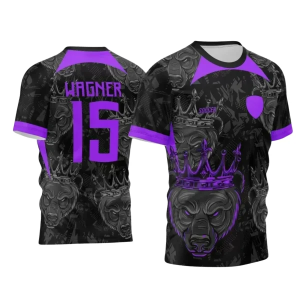 Arte Vetor Camisa Preta e Roxa Interclasse - Jogos Internos 2024 - Urso