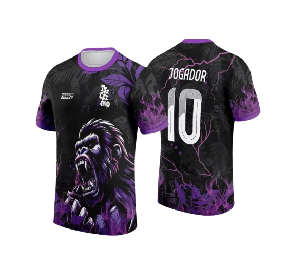 Arte Vetor - Camisa Preta e Roxa de Interclasse - Gorila - 2024 - 2025