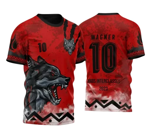 Camisa Interclasse Escolar Tema Lobo