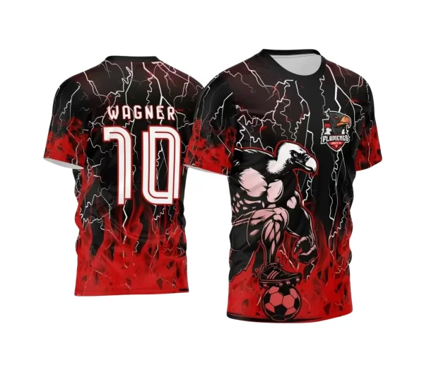 Arte Vetor Camisa Preta e Vermelha - Interclasse 2024 - Jogos Internos 2024 - Time Amador- Urubu 2024