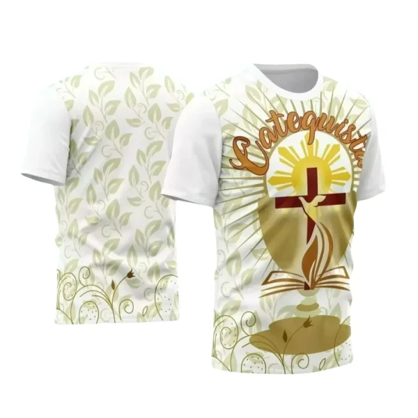 Arte Vetor Camisa Branca Religião - Catequista