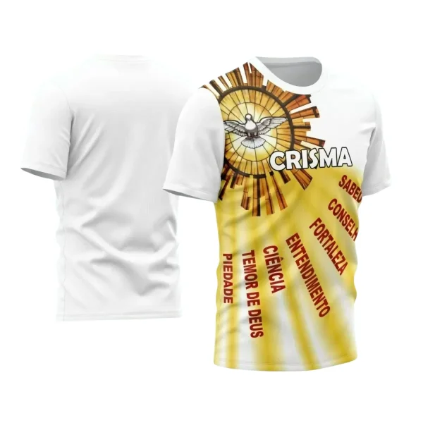 Arte Vetor Camisa  Branca Religião - Crisma 