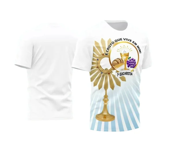 Arte Vetor Camisa Religião - Eucaristia Primeira Comunhão 2024