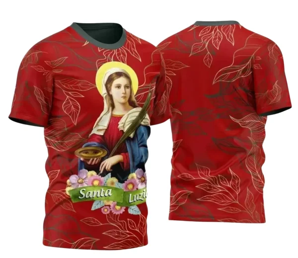 Camisa Religiosa Santa Luzia para Festejo