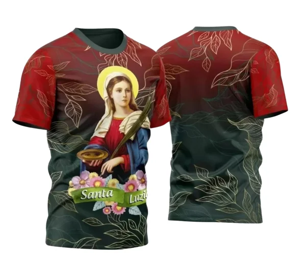 Camisa Religiosa Santa Luzia para Festejo