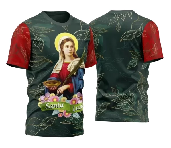 Camisa Religiosa Santa Luzia para Festejo