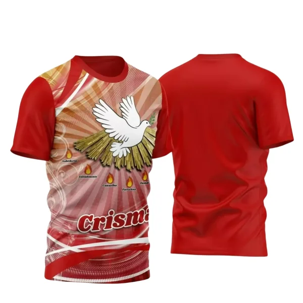 Arte Vetor Camisa  Vermelha Religião - Crisma